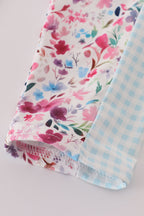 Green floral print 2pc active tank legging set