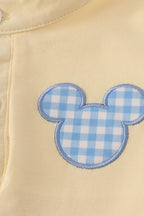 Yellow character applique shorts set