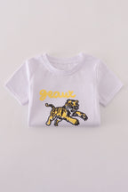 Purple gold LSU geaux tiger sequin set