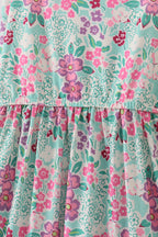 Green dream garden tiered mom dress
