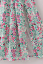 Green dream garden tiered mom dress
