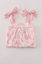 Pink bow print ruffle mom&me dress