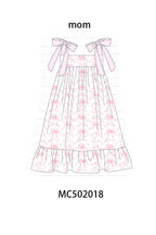 Pink bow print ruffle mom&me dress
