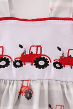Red tractor embroidery bloomer set