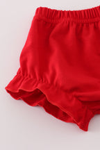 Red tractor embroidery bloomer set