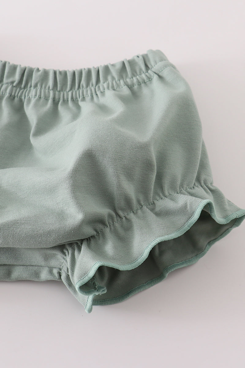 Fall floral print ruffle bloomer set