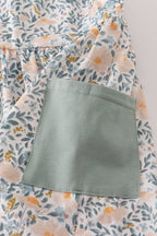 Fall floral print ruffle pants set