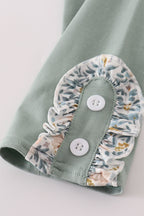 Fall floral print ruffle pants set