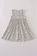 Fall floral print ruffle mom&me dress