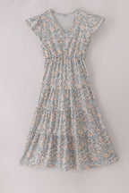 Fall floral print ruffle mom&me dress