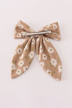 Mustard & mint floral print hair sailor bow