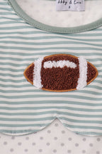 Sage stripe football french knot pants set