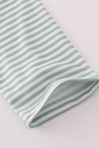 Sage stripe football french knot pants set