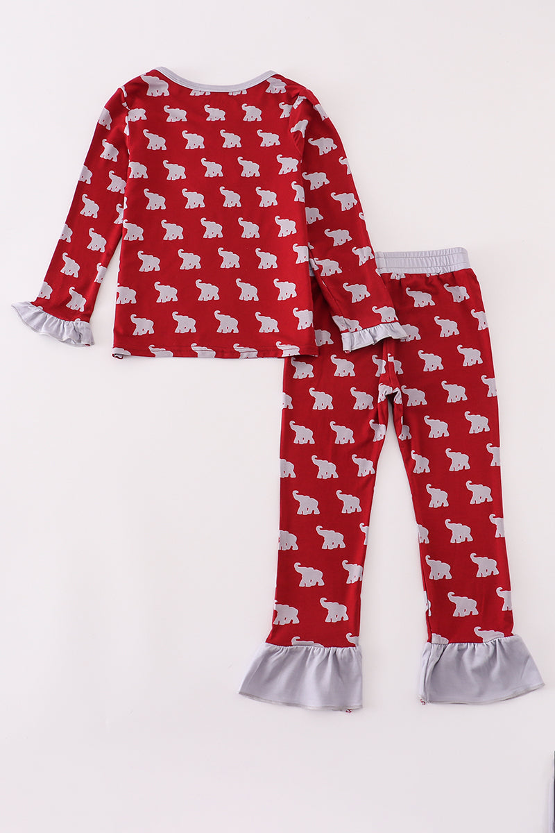 Alabama roll tide elephant print bamboo pajamas set