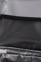 Purple floral print canvas bow lunch bag