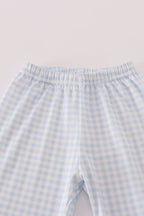 Cream puppy embroidery pants set