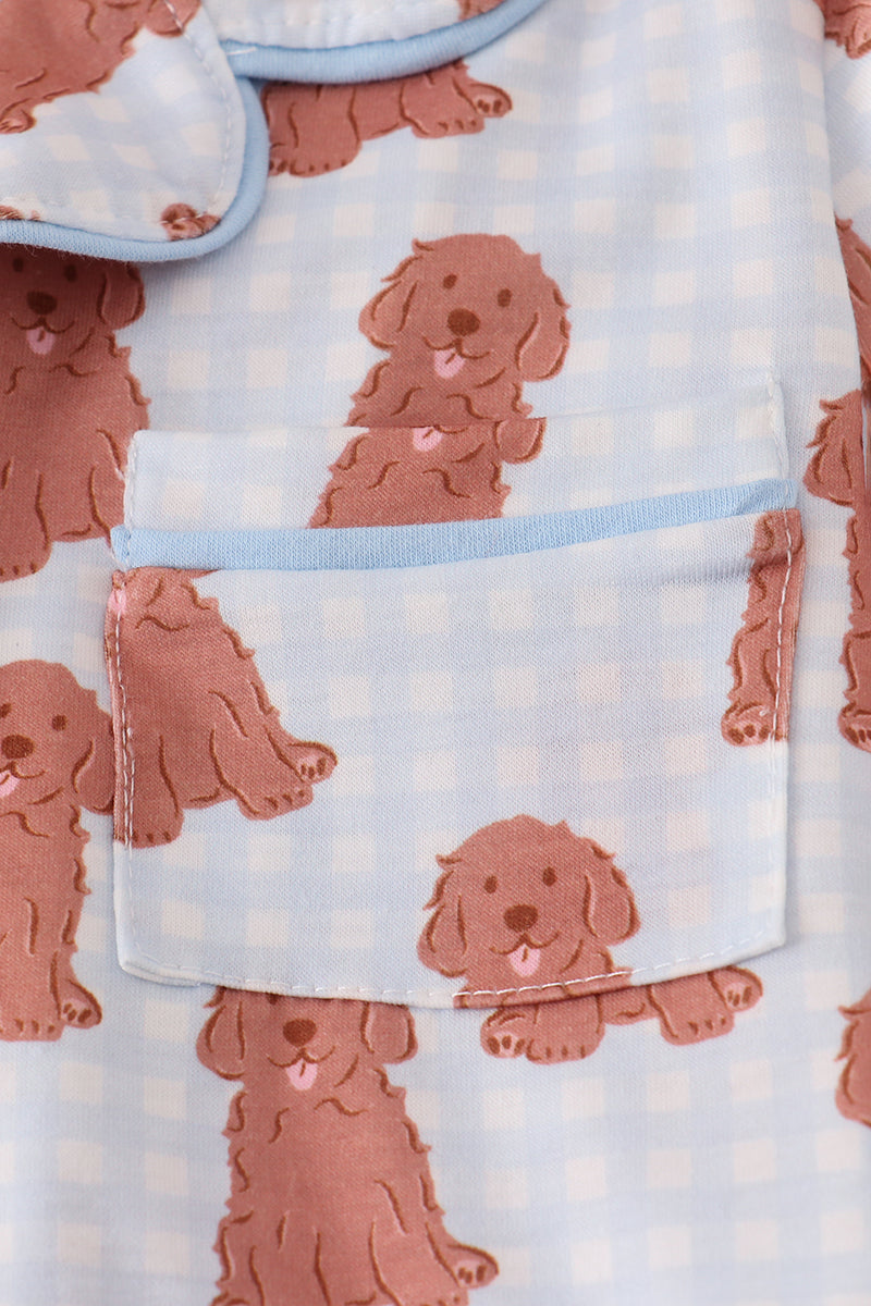 puppy print pajamas set