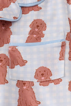 puppy print pajamas set