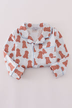 puppy print pajamas set
