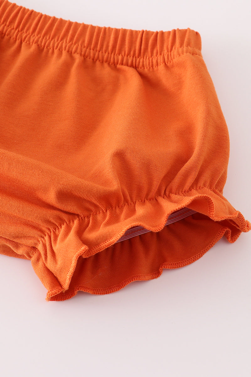 Fall floral print smocked bloomer set