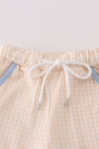 Blue pumpkin french knot shorts set