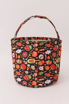 Black halloween print basket