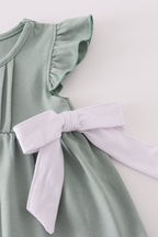 Sage ruffle bloomer set