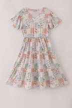 Fall floral print mom dress