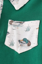 Green duck print pants set