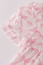Pink bow tie pumpkin print dress