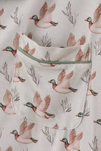 Green duck print bamboo mom pajamas set
