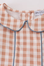 Orange gingham pants set