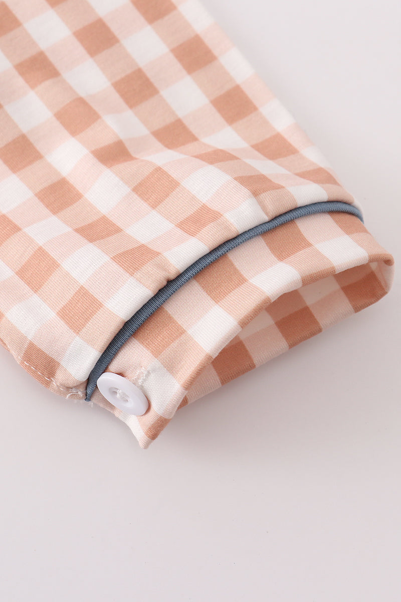 Orange gingham pants set