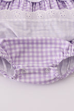 Lavender ribbon lace embroidery gingham bubble