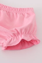 Purple puppy french knot stripe bloomer set