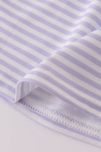 Purple puppy french knot stripe dress