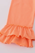 Floral print smocked ruffle pants set