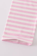 Blue airplane embroidery stripe ruffle pants set