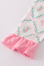 Pink golf print ruffle dress