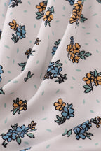 Blue floral print bamboo dress