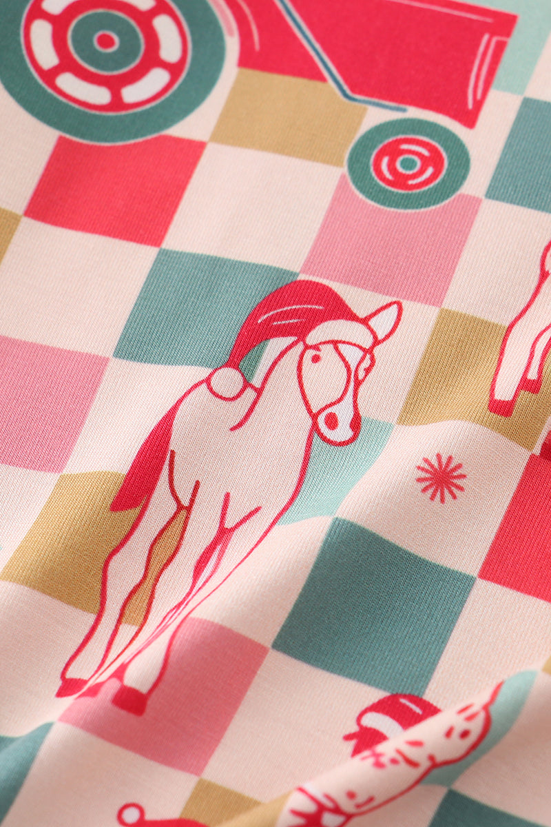 Checkered bamboo 2pc pajamas set