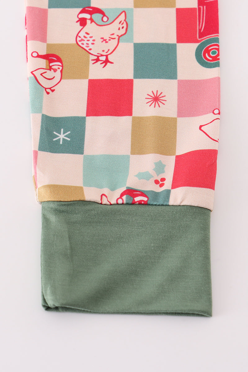 Checkered bamboo 2pc pajamas set