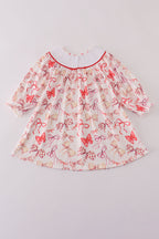 Red bow smocked dress