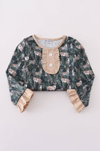 Camouflage hunting deer ruffle pants set