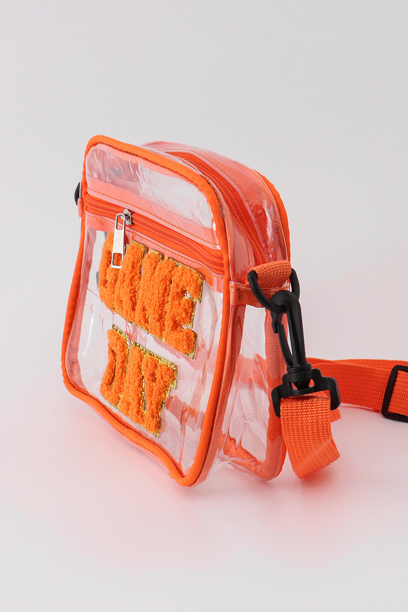 Orange GAME DAY french knot single-shoulder bag