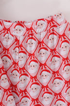 Red santa claus print bamboo mom pajamas  pants set
