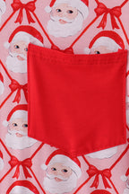 Red santa claus print bamboo mom gown