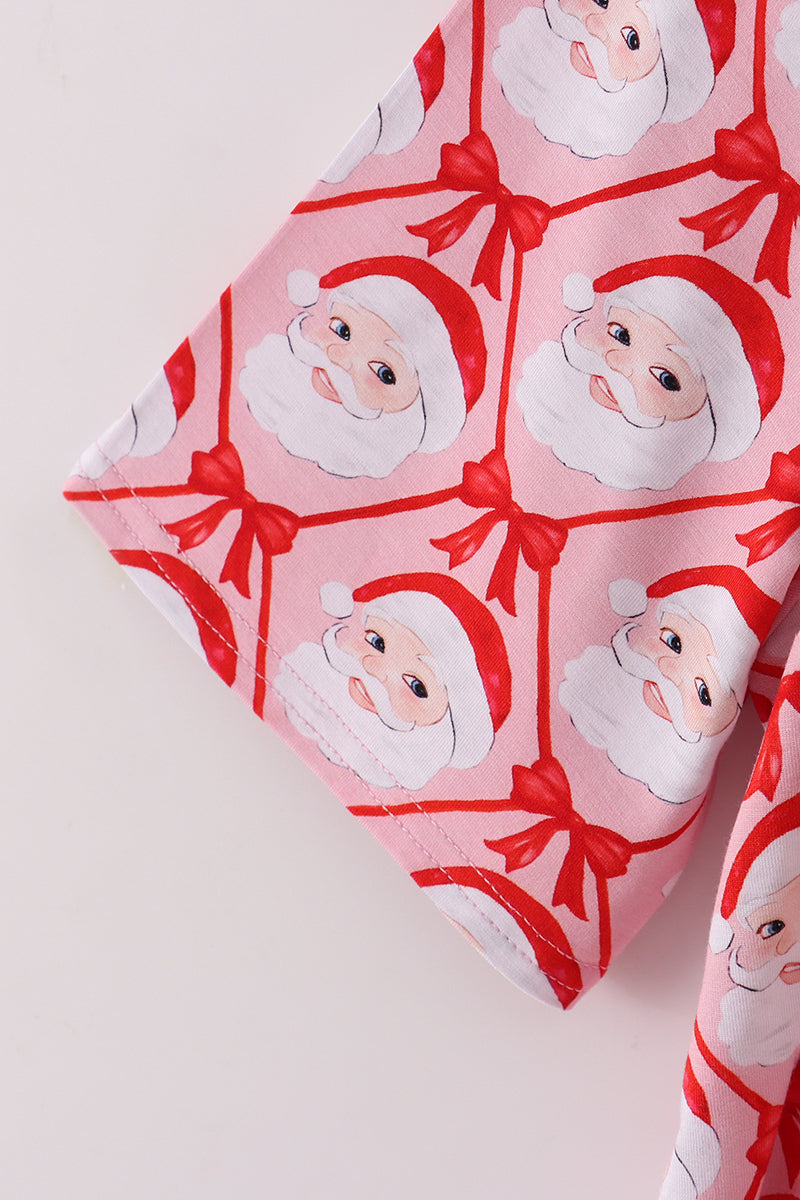 Red santa claus print bamboo mom gown