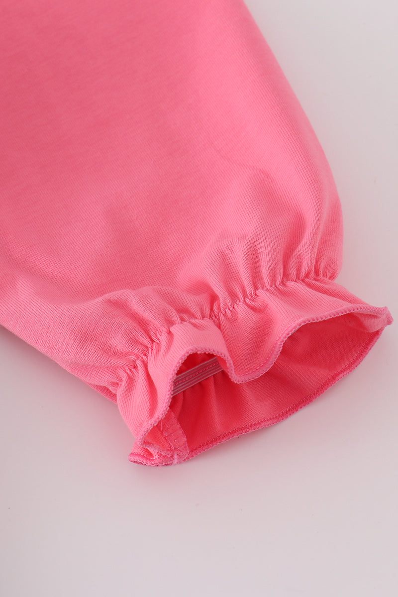 Blue christmas tree smocked ruffle jumpsuit set