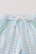 Green Noah's Ark applique ruffle pants set